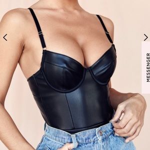 Black leather body suit Carla House of CB